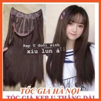 Tóc giả kẹp chữ U thẳng dài 60cm