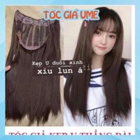 Tóc giả kẹp chữ U thẳng dài 60cm