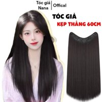 Tóc giả kẹp nửa đầu loại thẳng 60cm, tóc giả kẹp dải thẳng dài cho nữ N11