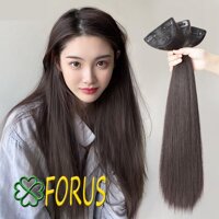 Tóc giả kẹp phím phồng thẳng set 3 cái Sỉ 55k - Nâu vàng