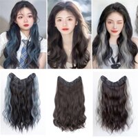Tóc giả kẹp xoăn dáng chữ V highlight - Tóc giả kẹp dải ombre 2 màu