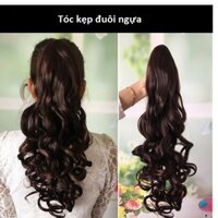 Tóc giả kiểu tóc đuôi ngựa dài xoăn .