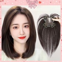 Tóc giả mái 3D tóc thật 100% có da đầu Koty, tóc giả che hói phủ bạc tự nhiên cho nữ
