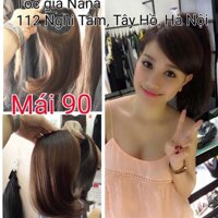 Tóc giả mái dài 1 bên cao cấp- hình thật - Nâu vàng