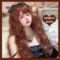 Tóc giả màu nâu đỏ - Tóc giả xoăn dài màu cam nhạt kiểu Lolita | | Trò chơi Witch Air Bangs - Si Wool Curl