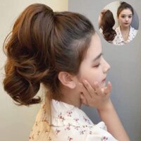 Tóc giả ngoặm kẹp đuôi tóc baby. Tóc giả ngoặm xoăn ngắn 32cm. Mã MO36