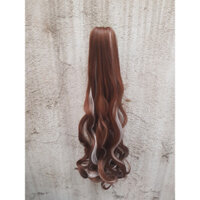 Tóc giả ngoạm line khói xoăn dài N154 FREESHIP kẹp ngoạm line khói, quặm tóc giả nữ - Nâu vàng
