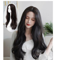 Tóc giả nguyên đầu không mái xoăn dài 60cm, sợi tơ cao cấp, 2208