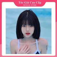 Tóc giả nguyên đầu ngắn nữ đẹp , tặng kèm lưới trùm tóc, wig mã 66F