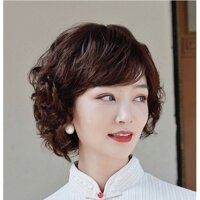 Tóc giả nguyên đầu trung niên chất sợi tơ cao cấp tặng wig ms2301