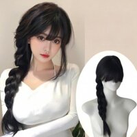 Tóc Giả Nữ, Bím Tóc Giả Dễ Thương Nữ Tính Toàn Đầu Dài Thẳng Tóc Giả Bím Tóc Giả