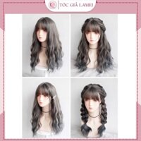 Tóc giả nữ cao cấp nguyên đầu xù omber khói xanh xu hướng 2021 ms9040R