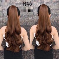 Tóc giả nữ đẹp  ngoặm xoăn đuôi 65 cm, sợi tơ cao cấp, mã n46