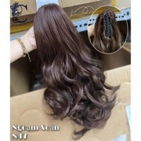 Tóc giả nữ ngoặm đuôi CAO CẤP (ảnh thật). Ngoặm đuôi tóc giả xoăn sóng mã N47 dài 40 cm, loại dày dặn, thời thượng