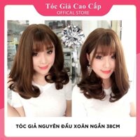 Tóc giả nữ nguyên đầu xoăn ngắn 35cm, mã 1804, tặng kèm lưới trùm tóc wig.
