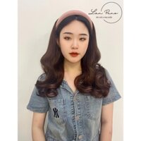 Tóc giả nửa đầu xoăn đuôi line hồng khói kèm bờm cho nữ (ảnh thật)