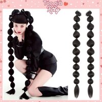 Tóc giả thắt bím hồ lô dài 60 100cm Koty, tóc tết giả thắt bính cho nữ y2k T462