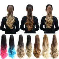 Tóc Giả Xoăn Dài 56cm Tổng Hợp Đuôi Ngựa Tóc Màu Ombre Kẹp Tóc