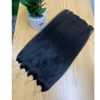 Tóc lông vũ ĐEN tự nhiên Shop Tóc Anh Quân, Tóc giả nữ đẹp 100 tép làm từ tóc thật 100% loại 1 chất tóc khoẻ đẹp