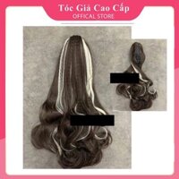 Tóc ngoặm phối line bạch kim xoăn dài, bấm phồng chân tóc, hàng đẹp, N50