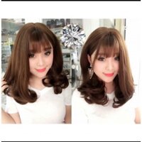 Tóc nguyên đầu xoăn ngắn, tặng combo lược dưỡng tóc giả