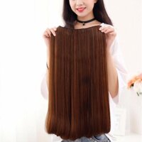 Tóc nữa đầu dài 60cm cúp- hinh thật - Nâu  vàng