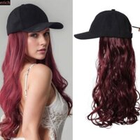 Tóc Thẳng Dài KOPIDA, Mũ Bóng Chày Màu Đỏ Rượu Vang Có Tóc Giả, Thời Trang Thoáng Khí Phong Cách Hàn Quốc Mũ Chống Nắng Có Thể Điều Chỉnh Mũ Tóc Giả Sử Dụng Hàng Ngày