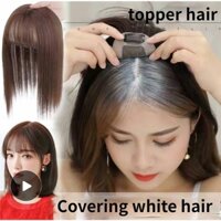 Tóc Topper Dài Thẳng Tự Nhiên Kẹp Tóc Trong Topper Toupee Tóc Có Nổ