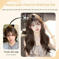 Tóc Xoăn Dài Hàn Quốc mô phỏng tự nhiên tóc xoăn siêu nhỏ quay ra ngoài tóc giả sóng lớn toàn bộ mũ trùm đầu