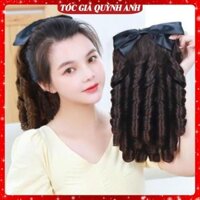 TocGiaQUYNHANH Kẹp xoăn lọn Tóc giả Ngoạm xoăn tóc nữ Tóc giả nữ ngoặm xoăn QANG52