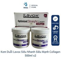 [TÓC]Thuốc kem duỗi tóc thẳng lavox collagen NL328 siêu nhanh, siêu mạnh 500ml x2