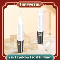 TOGEWITHU Tẩy Lông Mày Mặt Cho Nữ, Máy Cạo Râu Mặt 2 Trong 1 Điện Và Tông Đơ Lông Mày Dao Cạo Không Đau Cho Môi Lông Mày Cánh Tay Và Chân