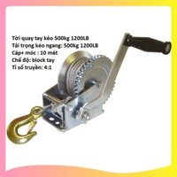 Tời Quay Tay 1200 LBS Tải Trọng 500 Kg Có Cáp Móc 10 Mét