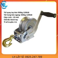 Tời Quay Tay 1200 LBS Tải Trọng 500 Kg Có Cáp Móc 10 Mét khocapthep Thái Bình Vina