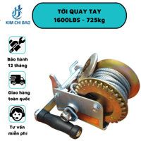 Tời quay tay 1600lbs KCB - Bánh răng đồng tải trọng 726 Kg, cáp 10M(VAT)