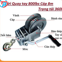 Tời quay tay 800LBS Chịu tải 363kg cáp 8met siêu bền
