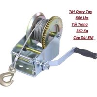 Tời Quay Tay 800LBS Trọng Tải 363Kg Cáp Dài 8m