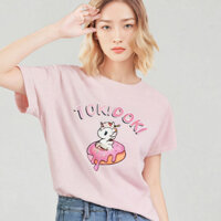 Tokidoki Dạo Phố Áo Thun Tay Ngắn Mùa Hè Phong Cách Mới Kỳ Lân In Thực Phẩm