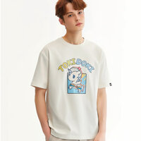 Tokidoki Màu Sắc Tương Phản Kỳ Lân In Áo Thun Nam Nữ Cặp Đôi Phong Cách Mới Rời Thường Ngày Hoạt Hình Chữ Cái