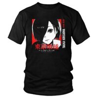 Tokyo Ghoul Áo nam Thoáng Mát Tay Ngắn Nguyên Chất Cotton Áo Cổ Tròn Touka Kirishima Tees Slim Fit Thời Trang Áo Thun Quần Áo
