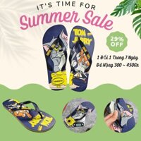 Tom and Jerry 2 quai kẹp Thái Lan nam đi biển full box, tông lào nam havanas thời trang xỏ ngón chất liệu cao su (P7)