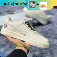 [TOM PANVA] Giày AF1 Trắng Kem, Giày_Nike Air Force 1 ‘Brooklyn’ Sail Black Bản S.Cấp Full Box Bill, TẶNG BOX BẢO VỆ