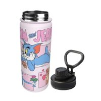 Tom Và Jerry 18OZ Cá Tính Hóa Thể Thao Ấm Siêu Tốc Cách Nhiệt Bằng Thép Không Gỉ Hút Chân Không Cách Nhiệt Cà Phê Đá Tường Đôi Với Bình Du Lịch