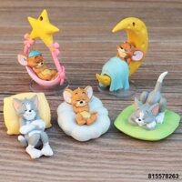 Tom và Jerry Tom và Jerry Chuột Hình Đồ Chơi Trẻ Em Mô Hình Xe Búp Bê Trang Trí Bánh Nướng Quà Tặng