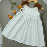 Tom&Chelsea - Váy đầm bé gái (8-33kg / 1-8 tuổi) Váy babydoll nơ vai xinh, vải linen thô mát mùa hè cho bé