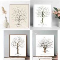 Tomdecor Tranh In Dấu Vân Tay Wedding Tree Finger Print Tree trang trí tiệc cưới WD02
