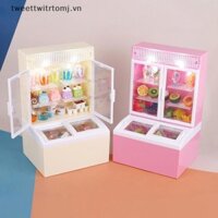 Tomj 1: 12 Nhà Búp Bê Thu Nhỏ Đồ Uống Tủ Đông Phát Sáng Siêu Thị Tủ Kem Mô Hình Trang Trí Đồ Chơi Nhà Búp Bê Phụ Kiện VN