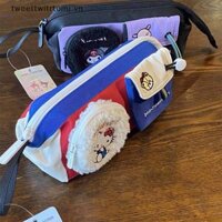 Tomj Kawaii Hello Kitty Thêu Bút Chì Sanrio KT Mèo Túi Đựng Bút Dung Tích Lớn Văn Phòng Phẩm Túi Bảo Quản VN