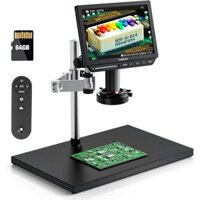 Tomlov 8 "TM4K Flex Arm 4K LCD Kính hiển vi HDMI kỹ thuật số 2000x, Kính hiển vi hàn cánh tay quay Sửa chữa điện tử, Kính hiển vi tiền xu có đèn vòng, Đế lớn hơn 52MP