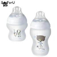 TOMMEE TIPPEE Bình Sữa Thủy Tinh Tráng Gương Silicone Dung Tích 150ml / 250ml